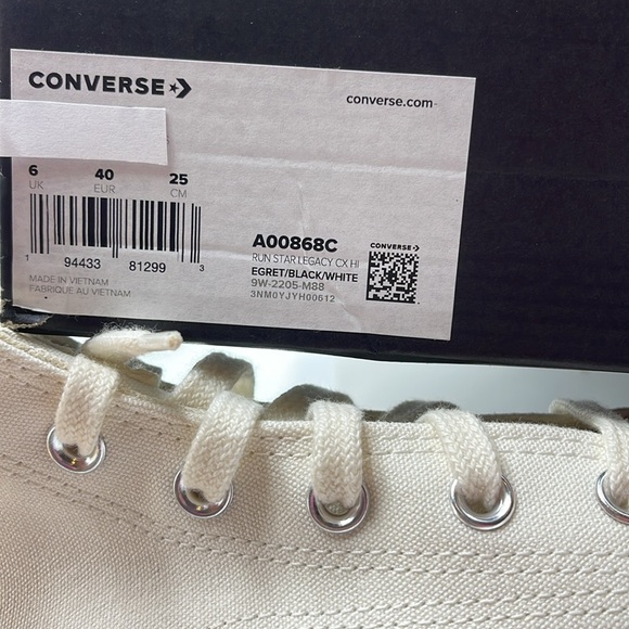 Converse WMNS RUN STAR LEGACY CX HI EGRET/BLACK/WHITE A00868C Platforms Sneakers - Picture 16 of 16